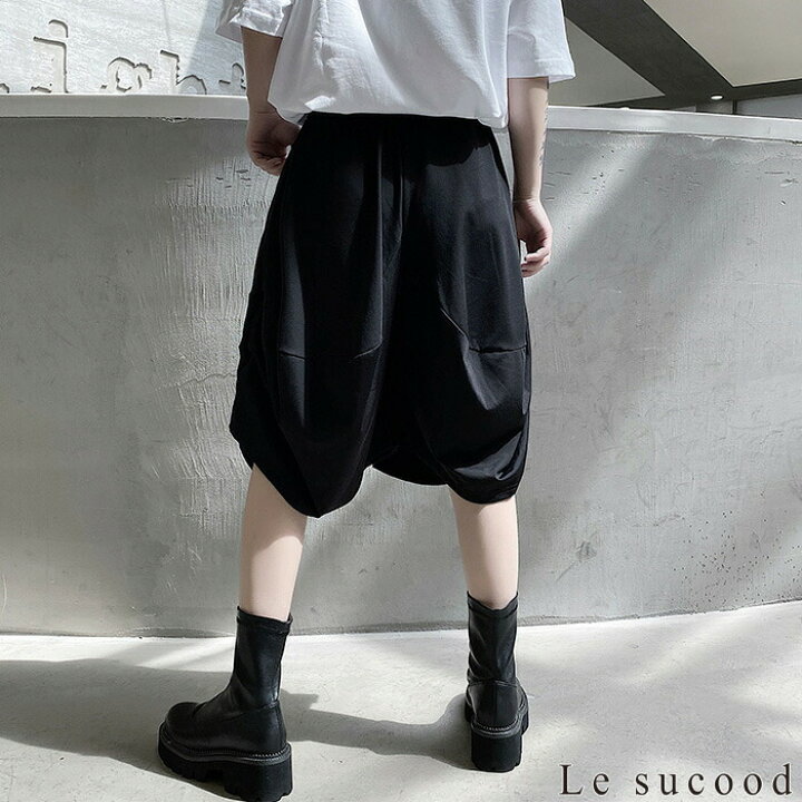 楽天市場】【Le sucood】サイドシャーリングワイドハーフパンツ 