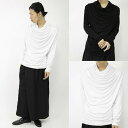 【Le sucood】ドレープロングTシャツ メンズ レディース 男女兼用 ユニセックス 夏 秋 オールシーズン ブラック ホワイト 黒 白 フリーサイズ