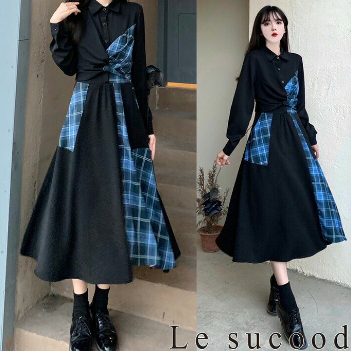 楽天市場】【Le sucood】アシメチェックワンピース アシメワンピ 
