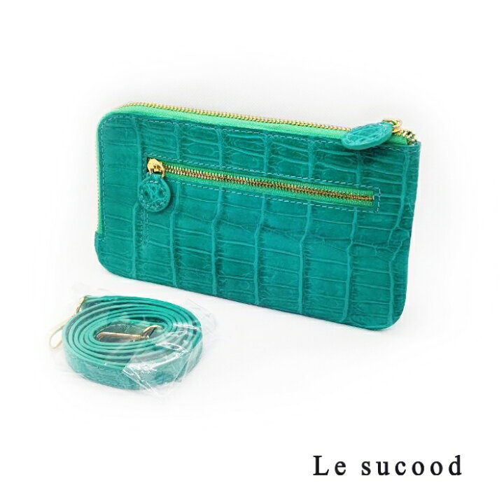 楽天市場】【Le sucood】エメラルドグリーン クロコダイル ポシェット  