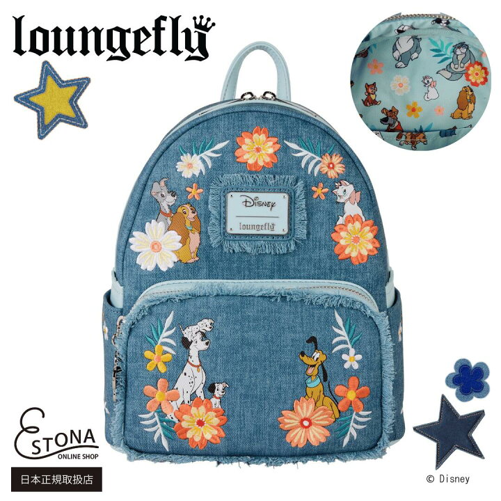 楽天市場】【Loungefly公式】DISNEY DOGS & CATS FAUX DENIM FRINGE 
