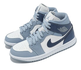 NIKE WMNS AIR JORDAN 1 MID ナイキ レディースカジュアルシューズBLUE 24-01-S#70