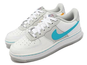 NIKE AIR FORCE 1 07 LV8 GSiCL GAtH[X1 07 LV8 GS^[RCY WHITE/TURQUOISE BLUE21-10-T#80 -J
