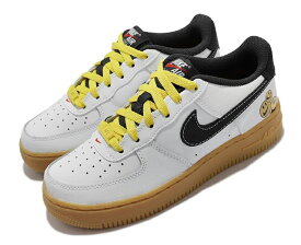 NIKE AIR FORCE 1 LV8 GS ナイキ エア フォース 1 LV8 GS白黒黄ガム WHITE/BLACK/YELLOW 22-01-T#80