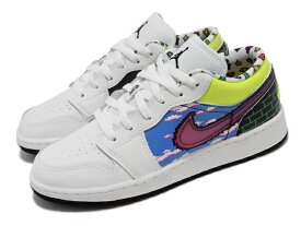 NIKE AIR JORDAN 1 LOW GSナイキ キッズ、レディースシューズGAME PIXEL 22-05-K #100