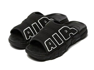 NIKE AIR MORE UPTEMPO SLIDEiCL GA A Abve| XCh BLACK/WHITEDV2132-001/DV2137-001