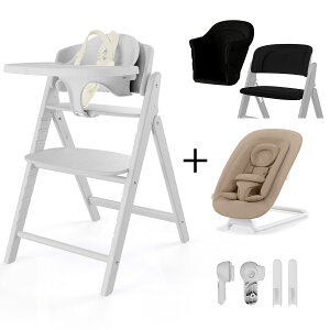 【6点セット】 サイベックス クリック&フォールド 3in1 + 専用クッション + バウンサー + アダプター ( 新生児 赤ちゃん ベビー キッズ 0ヵ月 トレイ 付き ベビーチェア ハイチェア 折りた