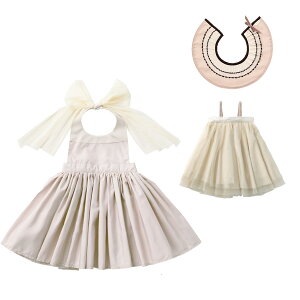 【3点セット】マールマール エプロン+スタイ+チュチュセット for girls MARLMARL ( ビブ ドルチェ ベビー 赤ちゃん 子供 女の子 ビブ よだれかけ つけ襟 お食事エプロン チュチュ ドレス 離乳食