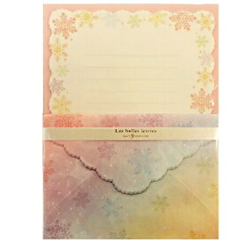 冬柄レターセット【雪の結晶】クリエイトジー　冬柄レター　雪柄