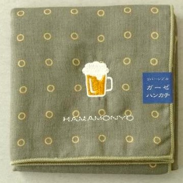楽天市場】【リングドットとビール】はんかち リバーシブルガーゼ 