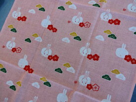 【手ぬぐい 福うさぎ】【捺染】【濱文様】通年柄手ぬぐい　干支柄てぬぐいウサギ柄　兎　手拭いタペストリー　おしゃれ