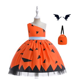 ハロウィン ドレス 仮装 3点セット 女の子 子供 キッズ ドレス 可愛い コスチューム 魔女 ウィッチ カボチャ パンプキン ワンピース レース コスプレ 衣装 子供用 キッズドレス 子供ドレス ハロウィンパーティー お化け パーティー 送料無料