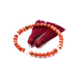 数珠 女性用 選べる 紅縞瑪瑙 本水晶 数珠入れ 特典付 8mm 念珠 サードオニクス 送料無料 juzu01