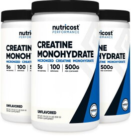 【Nutricost公式】 クレアチン モノハイドレート ( 一水和物 ) 500g - プレーン パウダー ニュートリコスト 非遺伝子組み換え グルテンフリー Creatine Monohydrate Powder