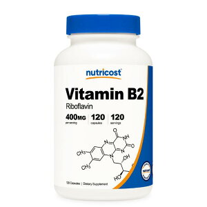 yNutricostz r^~B2 {tr 400 mg 120 - j[gRXg JvZ `qg݊ Oet[ Non-GMO Vitamin B2 Riboflavin r^~⋋