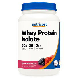 【Nutricost】 ホエイプロテイン アイソレート ストロベリーアサイ味 2LB - 907g WPI Whey Protein Isolate Strawberry Acai ホエイプロテイン