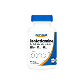 【Nutricost公式】 ベンフォチアミン 300 mg 90粒 - ニュートリコスト カプセル グルテンフリー 非遺伝子組み換え ヴィーガン対応