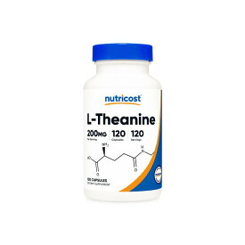 【Nutricost公式】 L-テアニン 200mg 120粒 - カプセル ニュートリコスト 非遺伝子組み換え グルテンフリー 緑茶 　アミノ酸 ゆったり