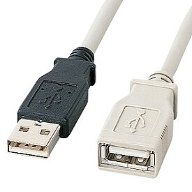 【最大2000円OFFクーポン配布中】USB延長ケーブル 5m ライトグレー KU-EN5K サンワサプライ