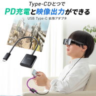 USB Type-C 拡張アダプタ ケーブルタイプ ARグラス アダプター PD 100W 急速充電対応 Xreal 4K/60Hz AD-A…