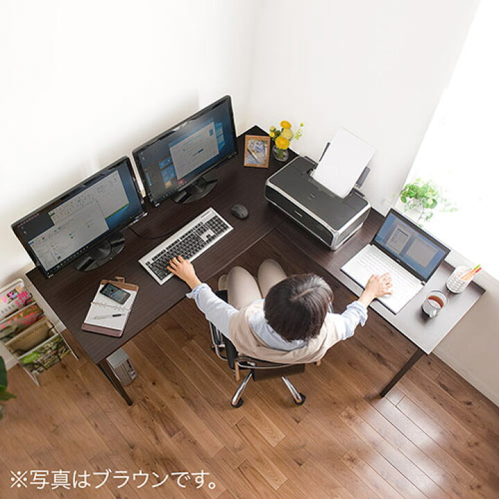 楽天市場】パソコンデスク L字型 コーナーデスク オフィスデスク 木製 