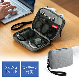 ガジェットポーチ モバイルバッテリー Wi-Fiルーター パスポート iPhone ケーブル収納 Mサイズ グレー EZ2-BAGIN013GY