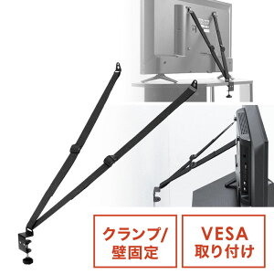 テレビ転倒防止ベルト VESA設置 クランプ 壁固定対応 EZ1-PL023