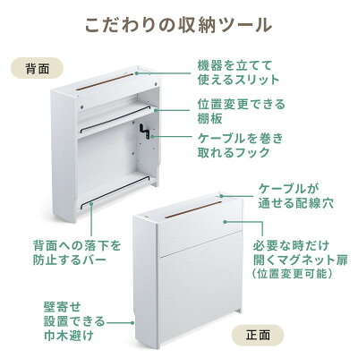 楽天市場 ケーブルボックス ルーター収納 タップ収納 モデム Nas収納 ケーブル整理 木製 幅50cm 木目 ライトブラウン 0 Cb018lm イーサプライ 楽天市場店