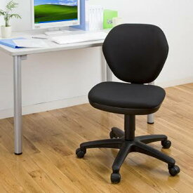 オフィスチェア 布張り シンプル クッション ロッキング 高さ調整 回転 キャスター 教室 安い ブラック EED-SNC025BK