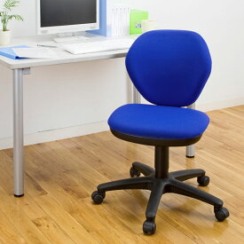 オフィスチェア 布張り シンプル クッション ロッキング 高さ調整 回転 キャスター 教室 安い ブルー EED-SNC025BL