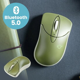 【最大2000円OFFクーポン配布中】Bluetoothマウス 静音マウス ワイヤレスマウス マルチペアリング 小型サイズ 3ボタン カウント切り替え800/1200/1600 カーキ EZ4-MABTIP3KH