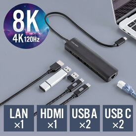 【5/30限定！全品ポイント10倍】Type-Cドッキングステーション HDMI 8K/4K 120Hz対応 USB3.2×2 Type-C PD100W 有線LAN対応 EZ4-HUBC9BK【ネコポス対応】