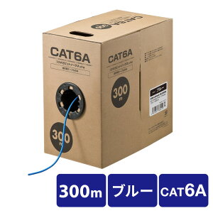 CAT6A pLANP[u 300m P[û `x10Gbps `ш500MHz OX}[N u[ EZ5-LAN6A-CB300BL
