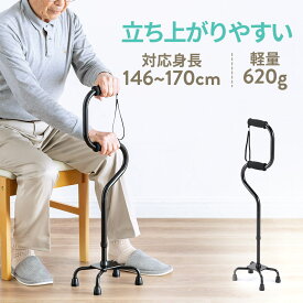 【最大2000円OFFクーポン配布中】杖 自立式 4点 高さ調整 5段階 介護 歩行訓練 アルミ 軽量 2段グリップ ステッキ 身長146〜170センチ対応 母の日 父の日 敬老 プレゼント 屋内 屋外 立ち上がりやすい EEX-ST07