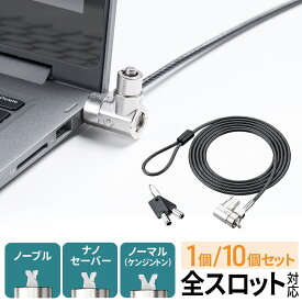セキュリティワイヤー ノートPC対応 鍵式ロック 全スロット対応 ケンジントン ナノ ノーブル マスターキー対応　EEX-SLY02