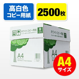 【4/25限定！抽選で100%P還元+10％OFFクーポン】コピー用紙 A4サイズ 500枚×5冊 2500枚 高白色 EZ3-CP1A4