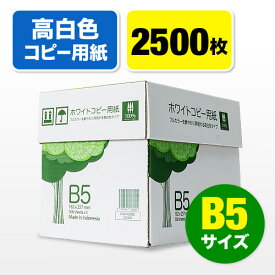 【最大3500円OFFクーポン配布中】コピー用紙 B5サイズ 500枚×5冊 2500枚 高白色 EZ3-CP1B5