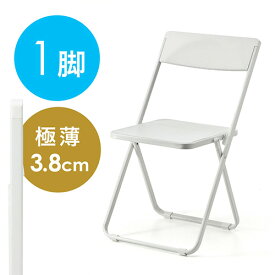 折りたたみ椅子 パイプ椅子 軽量 スリム おしゃれ デザイン 収納 アウトドア 1脚 3.8kg 完成品 ホワイト EZ15-SNCH0061W