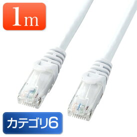 Cat6 LANケーブル 1m カテゴリー6 より線 ストレート ホワイト EZ5-LAN6Y01W【ネコポス対応】