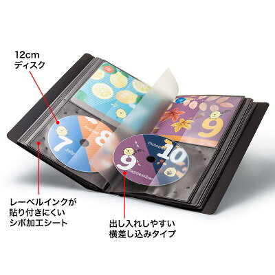 楽天市場 Cdファイルケース Cd32枚 インデックス32冊収納 ジャケット収納対応 Blu Ray対応 ブラック Fcd Flbd32bbk サンワサプライ イーサプライ 楽天市場店