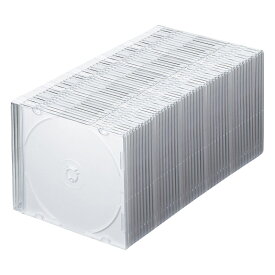 【最大2000円OFFクーポン配布中】【訳あり 新品】Blu-ray DVD CDケース スリムタイプ 50枚セット ホワイト FCD-PU50MWN2 サンワサプライ ※箱にキズ、汚れあり