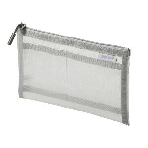 メッシュケース メッシュポーチ トラベルポーチ ナイロン素材 小物入れ 幅20/高さ12cm グレー IN-MS1GY サンワサプライ