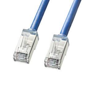 カテゴリ6A STP LANケーブル 超ショートブーツ ツメ折れ防止カバー CAT6A ブルー 5m KB-T6ASB-05BL サンワサプライ