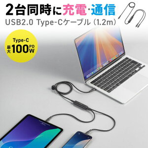 �y�ő�2000�~OFF�N�[�|���z�z���zUSB Type-C�P�[�u�� �}���[�d PD100W 2-in-1 2�䓯���[�d �f�[�^�ʐM ��� �V���R���P�[�u�� �P�[�u���^�C�t�� 1.2m �u���b�N KU-CCP100D12BK �T�����T�v���C�y�l�R�|�X��