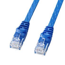 【6/5限定！抽選で100%P還元+10%OFFクーポン】【訳あり 新品】フラットLANケーブル CAT6 10m ブルー LA-FL6-10BL サンワサプライ ※箱にキズ、汚れあり