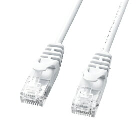 【6/5限定！抽選で100%P還元+10%OFFクーポン】極細LANケーブル CAT6 5m ホワイト LA-SL6-05W サンワサプライ