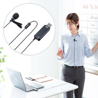 【最大1500円OFFクーポン配布中】【最終在庫！処分特価】高性能USBピンマイク MM-MCU12BK サンワサプライ
