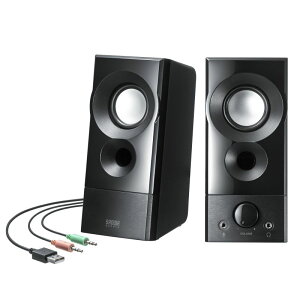 �X�s�[�J�[ USB�d�� �A���v���� 3.5�~���X�e���I�~�j�v���O�ڑ� ���p�ő�o��6W �u���b�N MM-SPL20UBK �T�����T�v���C