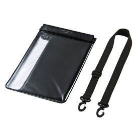 タブレット防水防塵ケース スタンド ショルダーベルト付き 10.1型 ブラック PDA-TABWPST10BK サンワサプライ