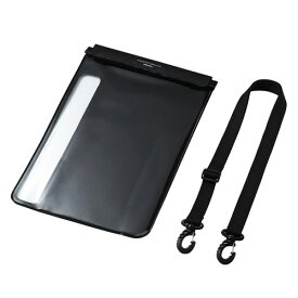 防水防塵タブレットケース スタンド ショルダーベルト付き 12.9インチ ブラック PDA-TABWPST12 サンワサプライ